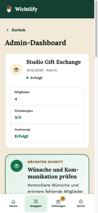 Was als Nächstes ansteht in der Wichtlify Web-App