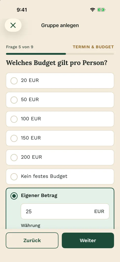 Eine Gruppe anlegen – in der iPhone-App