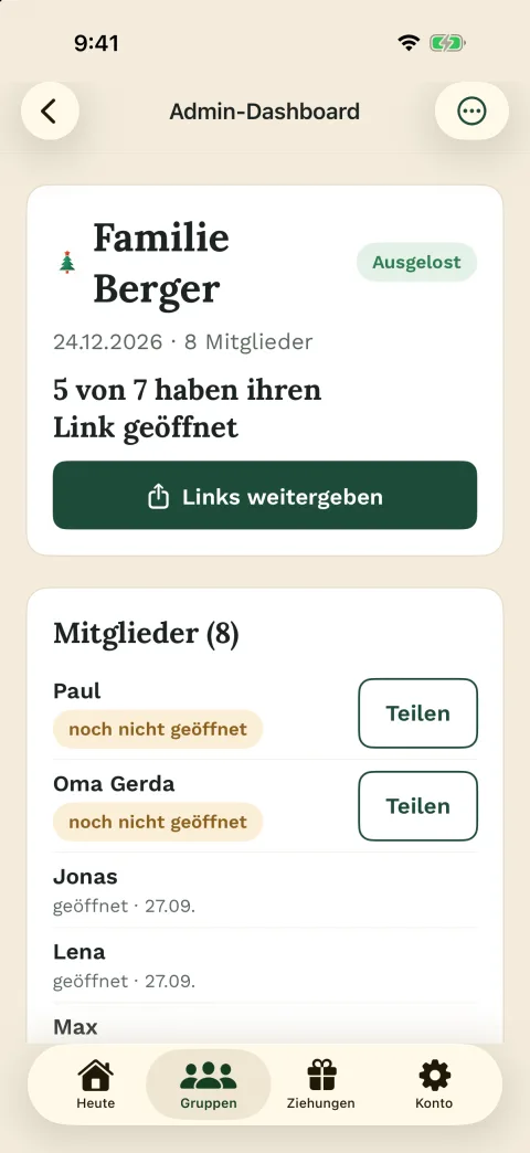 Wer seinen Link schon geöffnet hat – in der iPhone-App