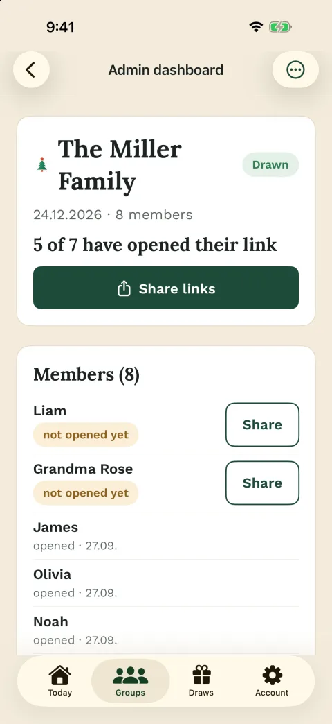 Who has opened their link – in the iPhone app