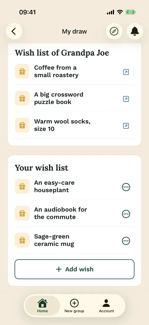 Wishes next to the draw – in the iPhone app