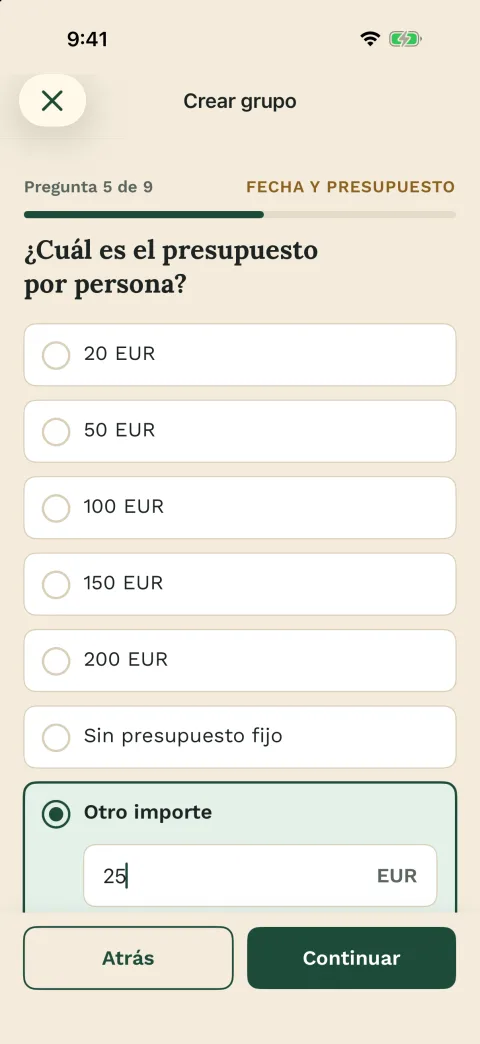 Crear un grupo – en la app para iPhone