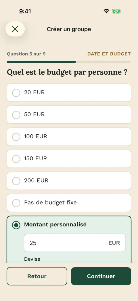 Créer un groupe – dans l’app iPhone