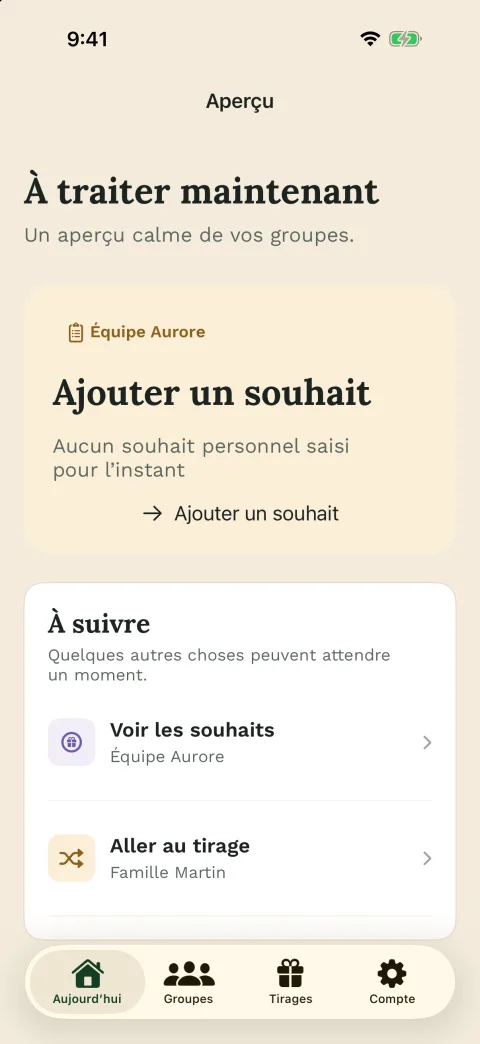 La vue d’ensemble – dans l’app iPhone