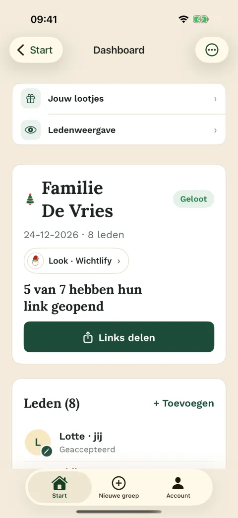 Wie zijn link al heeft geopend – in de iPhone-app