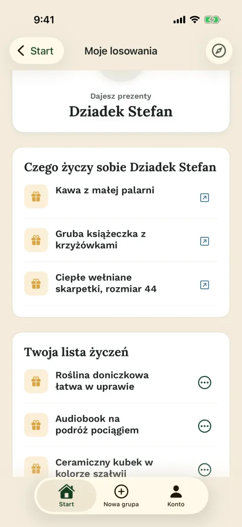 Życzenia obok losowania – w aplikacji na iPhone’a