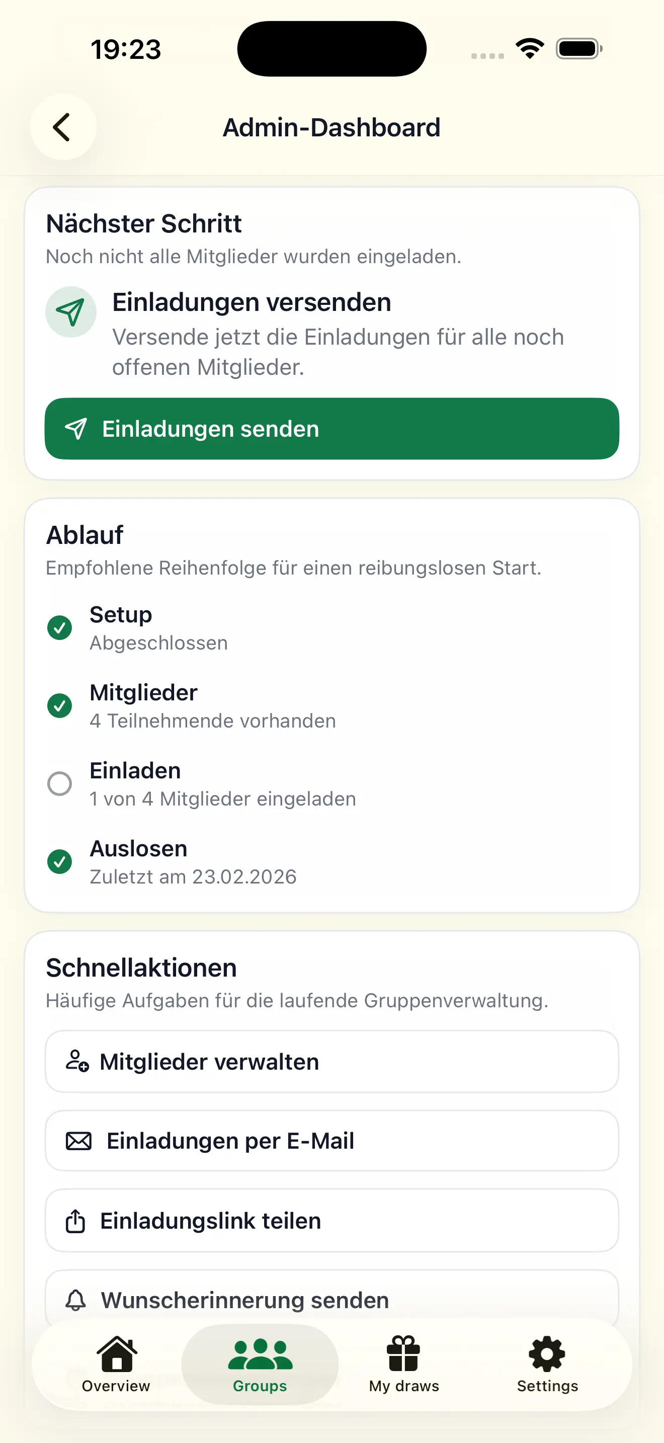 Wichtlify App Screenshot: My draws
